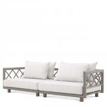 Eichholtz 114565 - Mandelieu Outdoor Sofa, Greige Frame, White Cushion, 93.7"W (114565 )