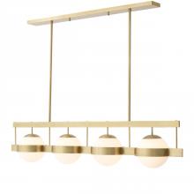 Eichholtz 114596UL - Biba Linear Chandelier, 4-Light, Antique Brass, White Glass, 55.12"W (114596UL )