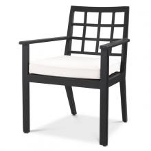 Eichholtz 115024 - Cap-Ferrat Outdoor Dining Chair, White, Black Frame, 25.39"W (115024 )