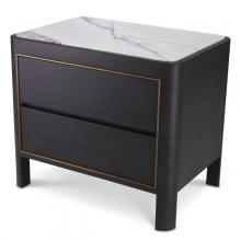 Eichholtz 115193 - Corazon Nightstand, White Marble, Charcoal Gray, 25.59"W (115193 )