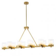 Eichholtz 115300UL - Donovan Linear Chandelier, 10-Light, Antique Brass, Clear Glass, 61.02"W (115300UL )