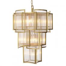 Eichholtz 115912UL - Jet Set Chandelier, 10-Light, Antique Brass, Clear Glass, 22.83"W (115912UL )