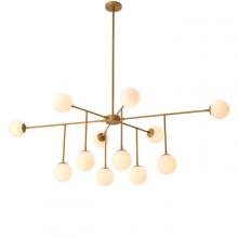 Eichholtz 116282UL - Aram Linear Chandelier, 12-Light, Antique Brass, White Glass, 73.62"W (116282UL )