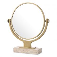 Eichholtz 117050 - Brian?on Table Mirror, Antique Brass, Mirror Glass, Travertine Base, 11.81"W (117050 )