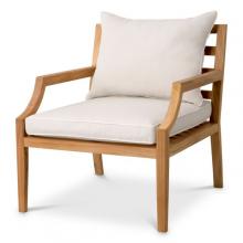 Eichholtz 117349 - Hera Outdoor Armchair, Natural Teak, Off-White, 27.17"W (117349 )