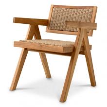 Eichholtz 117455 - Kristo Outdoor Dining Chair, Natural Teak, Natural Weave, 22.05"W (117455 )