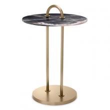 Eichholtz 117493 - Zappa Side Table, Brushed Brass, Black, 22.83"H (117493 )