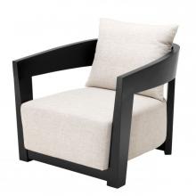 Eichholtz A109584 - Rubautelli Armchair, Loki Natural Fabric, Black Frame, 29.92"H (A109584 )