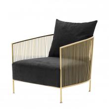 Eichholtz A112038 - Knox Armchair, Black Velvet, Gold, 30.71"H (A112038 )