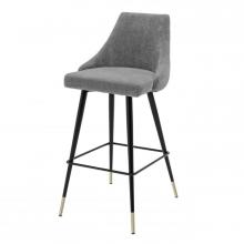 Eichholtz A112058 - Cedro Bar Stool, Clarck Gray Fabric, Black & Brass Legs, 39.76"H (A112058 )