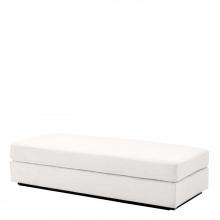 Eichholtz A112850 - Vista Grande Ottoman, Avalon White Fabric, Black Base, 15.75"H (A112850 )