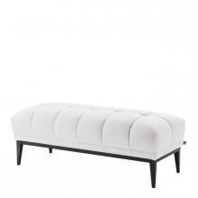 Eichholtz A113354 - Aurelio Bench, Avalon White Fabric, Gunmetal Base, 48.82"W (A113354 )