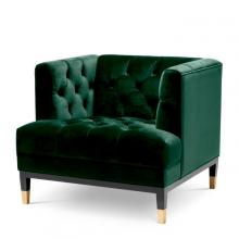 Eichholtz A113420 - Castelle Armchair, Dark Green, Black & Brass Legs, 31.1"H (A113420 )