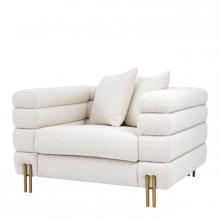 Eichholtz A113841 - York Armchair, Boucle Cream Fabric, Brushed Brass, 27.17"H (A113841 )