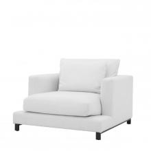 Eichholtz A114059 - Burbury Armchair, Avalon White Fabric, Black Feet, 25.2"H (A114059 )