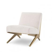 Eichholtz A114715 - Fico Armchair, Boucle Cream Fabric, Brushed Brass Frame, 29.13"H (A114715 )