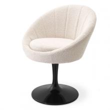 Eichholtz A114953 - O'Neill Swivel Chair, Boucle Cream Fabric, Black, 26.38"W (A114953 )