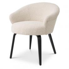 Eichholtz A115038 - Moretti Dining Chair, Boucle Cream Fabric, Black Legs, 29.33"H (A115038 )