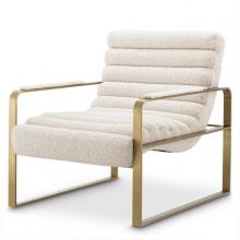 Eichholtz A115043 - Olsen Armchair, Boucle Cream Fabric, Brushed Brass, 30.31"H (A115043 )