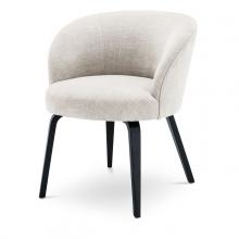 Eichholtz A115104 - Vichy Dining Chair, Sisley Beige Fabric, Black Legs, 29.53"H (A115104 )