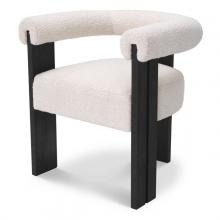 Eichholtz A116095 - Percy Dining Chair, Boucle Cream Fabric, Black Frame, 28.35"H (A116095 )