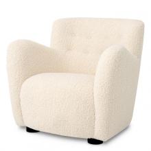 Eichholtz A116929 - Bixby Armchair, White, Black Feet, 31.5"H (A116929 )