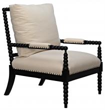 CFC UP008-Canvas-BS - Bobbin Accent Chair, Canvas Grade A, Black Shellac Frame, 38"H UP008-Canvas-BS