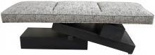 CFC UP125-Rubble Concrete - Tetris Bench, Rubble Concrete Grade B, Black Frame, 60.5"W UP125-Rubble Concrete
