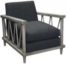 CFC UP135-Pearl Troia / GS - Bridge Arm Chair, Pearl Troia Grade A, Gray Shallic Frame, 30"W UP135-Pearl Troia / GS