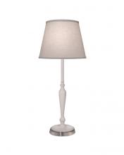Stiffel BL-2111-A871-GWH - Buffet Lamp, 1-Light, Gloss White, Satin Nickel, Cream Aberdeen Fabric Shade, 28"H