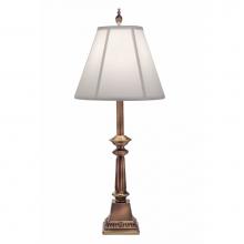 Stiffel BL-2142-1277-AB - Buffet Lamp, 1-Light, Antique Brass, Off-White Silk Shantung Fabric Shade, 31"H BL-2142-