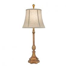 Stiffel BL-6736-K9019-PHB - Buffet Lamp, 1-Light, Polished Honey Brass, Cream Aberdeen Fabric Shade, 33"H BL-6736-K9