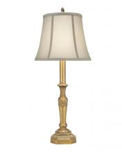 Stiffel BL-A771-ABR - Buffet Lamp, 1-Light, Artisan Brass, Ivory Shadow Fabric Shade, 30"H BL-A771-ABR