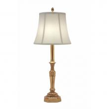 Stiffel BL-A771-UBR - Buffet Lamp, 1-Light, Umbered Brass, Pearl Supreme Satin Fabric Shade, 30"H BL-A771-UBR