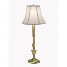 Stiffel BL-A889-A2005-SB - Buffet Lamp, 1-Light, Satin Brass, Pearl Supreme Satin Fabric Shade, 29"H BL-A889-A2005-