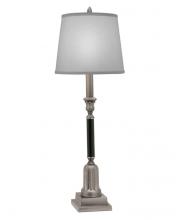 Stiffel BL-A968-K7103-AN - Buffet Lamp, 1-Light, Antique Nickel, Matte Black, Global White Fabric Shade, 33"H BL-A9