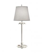 Stiffel BL-K672-C131-DWH - Buffet Lamp, 1-Light, Distressed White, Cream Aberdeen Fabric Shade, 27"H BL-K672-C131-D