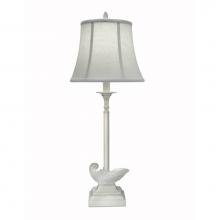 Stiffel BL-K791-N5868-DW - Buffet Lamp, 1-Light, Distressed White, Cream Aberdeen Fabric Shade, 32"H BL-K791-N5868-