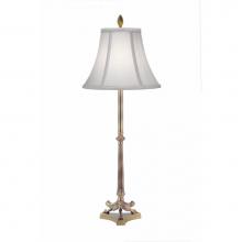 Stiffel BL-N1150-N1152-AB - Buffet Lamp, 1-Light, Antique Brass, Off-White Silk Shantung Fabric Shade, 26"H BL-N1150