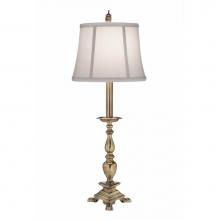 Stiffel BL-N2543-N2545-BB - Buffet Lamp, 1-Light, Burnished Brass, Ivory Shadow Fabric Shade, 28"H BL-N2543-N2545-BB