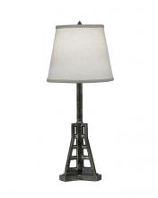 Stiffel BL-N8216-CHAR - Buffet Lamp, 1-Light, Charcoal, Cream Aberdeen Fabric Shade, 29"H BL-N8216-CHAR