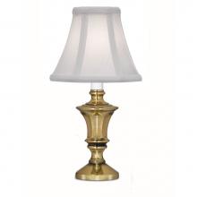 Stiffel CL-6636-A780-BB - Candlestick Lamp, 1-Light, Burnished Brass, Off-White Silk Shantung Fabric Shade, 11.5"H