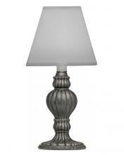 Stiffel CL-A2103-CHAR - Candlestick Lamp, 1-Light, Charcoal, White Butcher Linen Fabric Shade, 11.5"H CL-A2103-C