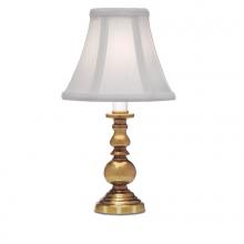 Stiffel CL-K9018-BB - Candlestick Lamp, 1-Light, Burnished Brass, Off-White Silk Shantung Fabric Shade, 11.5"H