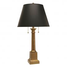 Stiffel DL-AC1584-AC1591-AB - Desk Lamp, 2-Light, Antique Brass, Black Opaque Gold Foil Fabric Shade, "W DL-AC1584-AC1