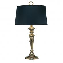 Stiffel DL-N8090-BB - Desk Lamp, 1-Light, Burnished Brass, Black Opaque Gold Foil Fabric Shade, "W DL-N8090-BB