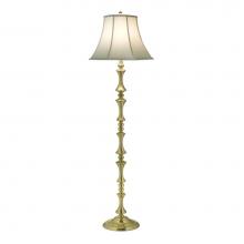 Stiffel FL-1320-C550-SB - Floor Lamp, 1-Light, Satin Brass, Pearl Supreme Satin Fabric Shade, 64"H FL-1320-C550-SB