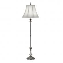 Stiffel FL-1320-K9079-AN - Floor Lamp, 1-Light, Antique Nickel, Off-White Silk Shantung Fabric Shade, 65"H FL-1320-