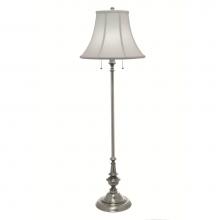 Stiffel FL-1320-N6085-AN - Floor Lamp, 2-Light, Antique Nickel, Off-White Silk Shantung Fabric Shade, 60"H FL-1320-