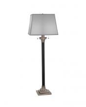 Stiffel FL-6693-A2271-AN - Floor Lamp, 2-Light, Antique Nickel, Matte Black, Global White Fabric Shade, 61"H FL-669